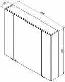 Зеркало-шкаф Aquanet Алвита 100 серый антрацит 00240113