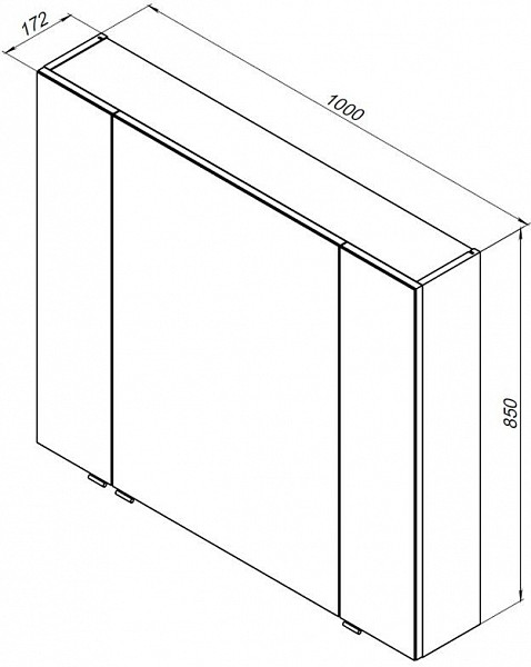 Зеркало-шкаф Aquanet Алвита 100 серый антрацит 00240113