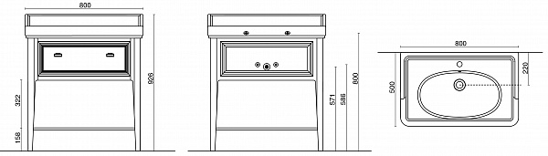 Тумба для раковины Kerama Marazzi Pompei 80 см PR.80\WHT
