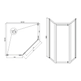 Omega 90*90  МАТОВОЕ СТЕКЛО (2 подв. + 2 неподв.) БРОНЗА