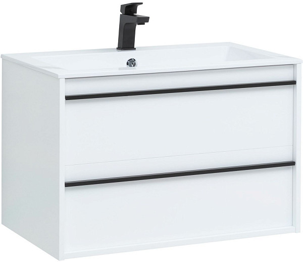 Тумба под раковину Aquanet Lino 80 белый матовый 00253903