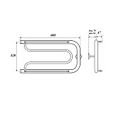 Полотенцесушитель водяной Point PN21336P 320x600 Фокстрот с полкой, хром