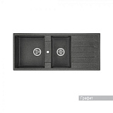 Мойка для кухни Aquaton Торина прямоугольная с крылом и дополнительной чашей графит 1A712032TR210