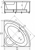 Акриловая ванна Aquatek  Поларис 155x155 POL2-0000041