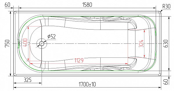 Чугунная ванна Сибирячка 170X75 Универсал