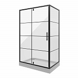 Душ. ограждение Niagara NG-0220-08 BLACK (1200х800х1900) прямоугольник, дверь распашная, 1 место