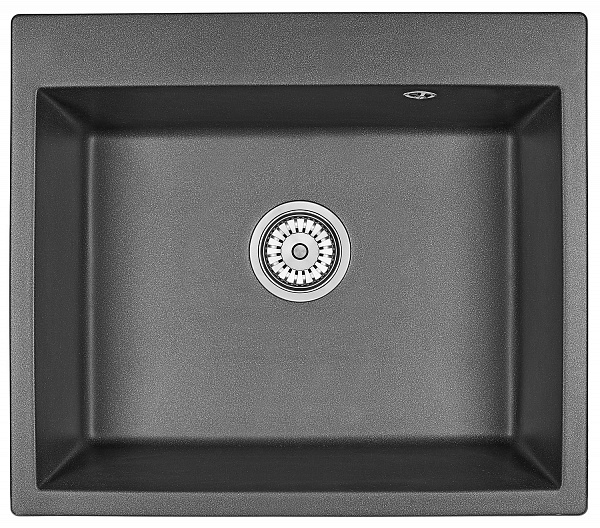 Мойка кухонная Granula квадратная кварц 6001, ЧЁРНЫЙ