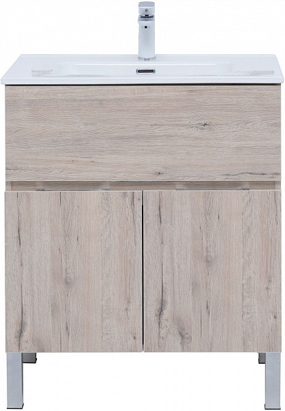 Тумба под раковину Aquanet Алвита New 70 1 ящик, 2 дверцы, дуб веллингтон белый 00303902