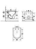 AQM2001 Унитаз подвесной AQUAme с сиденьем SoftClose, технология смыва Rimless, скрытый крепеж. 515x355x365