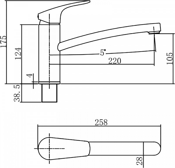 Смеситель для кухни Aquanet Static AF330-40C AF330-40C