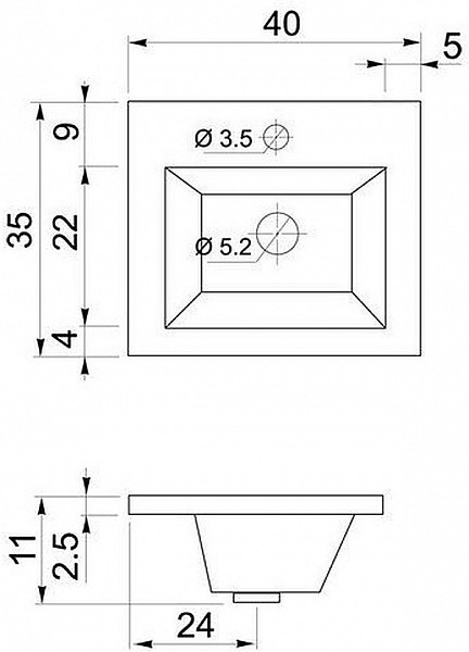 Раковина для тумбы Aquanet Нота 40 NEW НФ-00012735