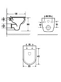 AQM2008 Унитаз подвесной AQUAme с сиденьем SoftClose, технология смыва Rimless. 530x355x360
