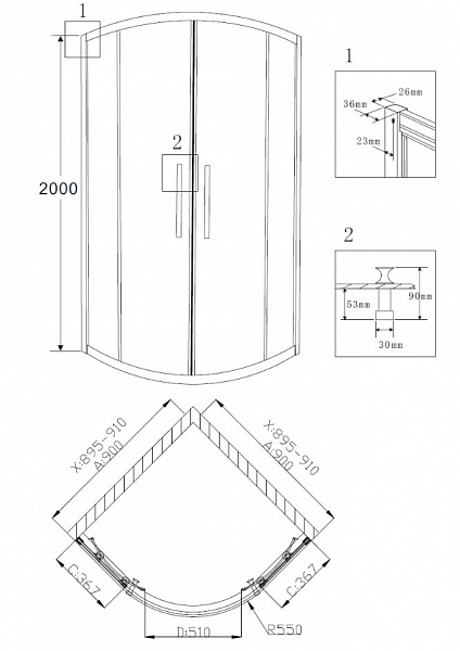 Душевой уголок Grossman Pragma PR-90G 90x90