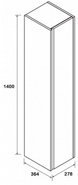 Шкаф - колонна Roca UP L белый глянец ZRU9303013