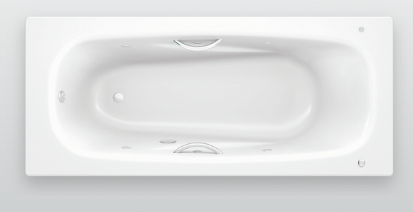 Стальная ванна BLB Universal Anatomica HG 150x75 B55L с отверстиями под ручки