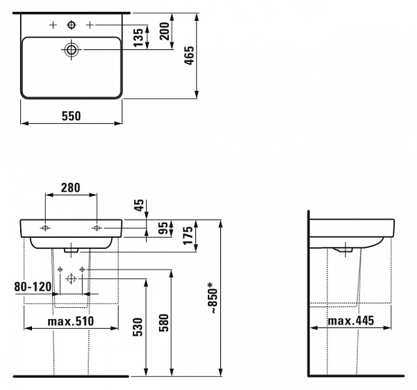 Полупьедестал Laufen Pro S 8.1996.3.000.000.1