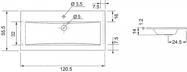 Раковина для тумбы Aquanet Мадонна 120 marmite pernilla НФ-00007495