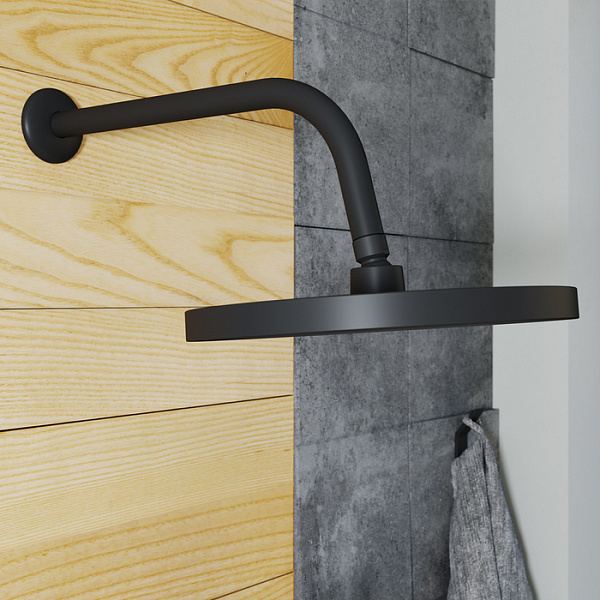 Душевая насадка верхняя круглая, черная, SpaHome, IDDIS, SPA26BPi64