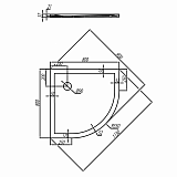 Душевой поддон Aquaton Калифорния 80x80 в четверть круга белый 1A713936CA010