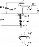 Смеситель для раковины Grohe Eurosmart Cosmopolitan 23326000