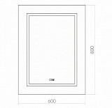 Зеркало AZARIO Данте 600х800сенсор. выкл.+Bluetooth (ФР-1548)