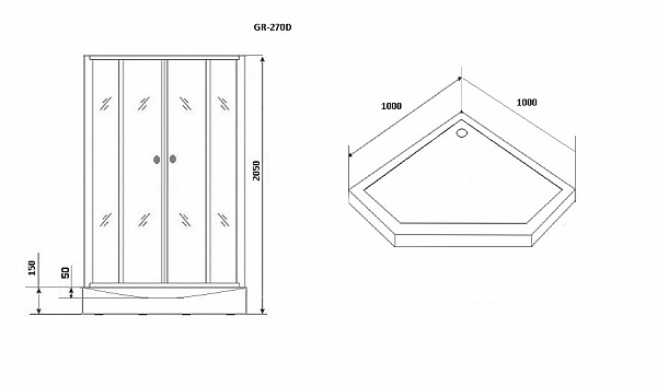 Душевая кабина Grossman GR270D 100х100 Classic