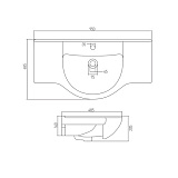 Раковина под тумбу Акватон - АКВАСТОУН 95 1WH110219