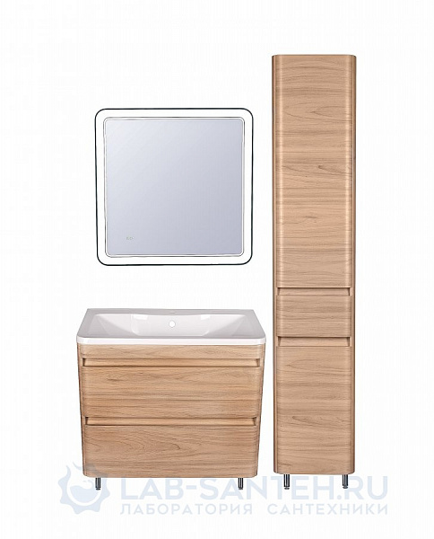 Тумба напольная Style line Атлантика 60, Люкс ясень перламутр, под раковину, PLUS