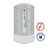 Душ.каб. NG-8308-14 (900х900х2100) высокий поддон(40см), стекло МАТОВОЕ белые профиля 4 места