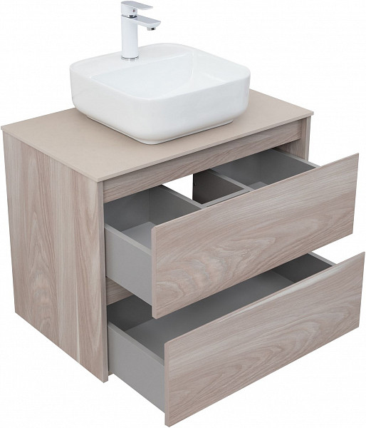 Тумба под раковину Aquanet Nova Lite 75 орех светлый (2 ящика) 00287885