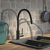 Смеситель для кухни, черный матовый, Kitchen 360, IDDIS, K36BLJ0i05