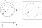 Мойка кухонная Granula круглая кварц 4802, ГРАФИТ
