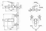 Смеситель для ванны c коротким изливом Bravat Eler F6191238CP-01-RUS