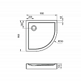 Душевой поддон Santek Палермо 90х90 четверть круга белый 1WH302478