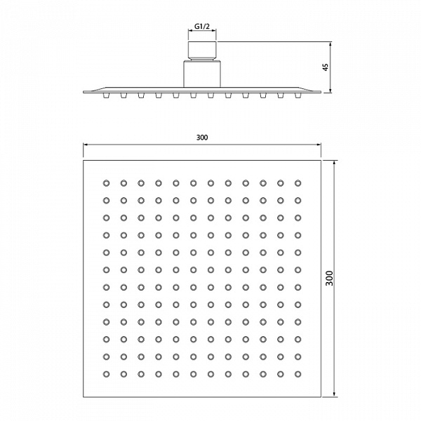 Душевая насадка верхняя квадратная, IDDIS, 00630SSi64