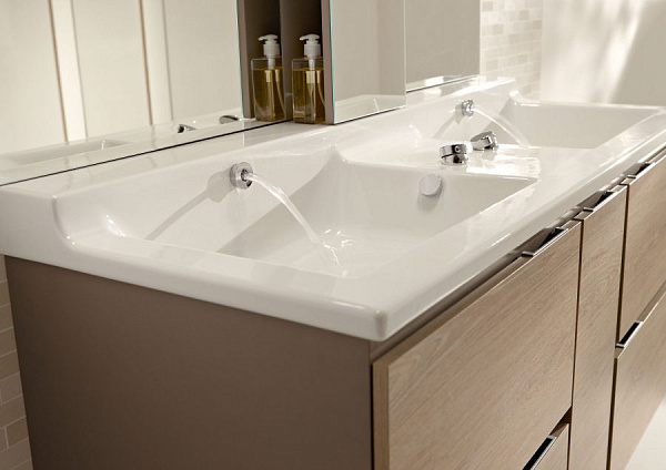 Двойная подвесная раковина-столешница Jacob Delafon Soprano 140х54 см EXJ122-00