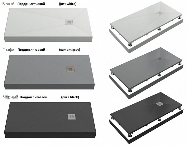 Экран для поддона Creto Ares 160x90, серый