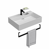 Раковина Kerama Marazzi LOGICA мебельная\подвесная с одним отверстием 70, белая глянцевая
