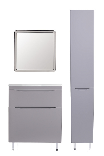 Тумба напольная "Бергамо мини 70" (2 ящ.) Люкс антискрейтч серый, под раковину, PLUS СС-00002312