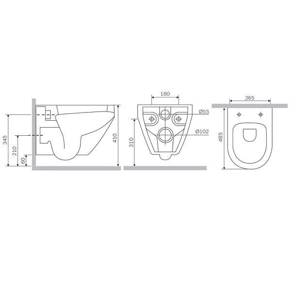 C701700WH Spirit V2.0 подвесной унитаз FlashClean