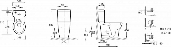 Унитаз-компакт напольный Jacob Delafon Ove 19967W-00