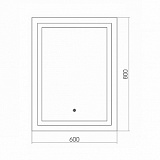 Зеркало AZARIO РИГА 600х800 сенсорный выключатель + подогрев + часы