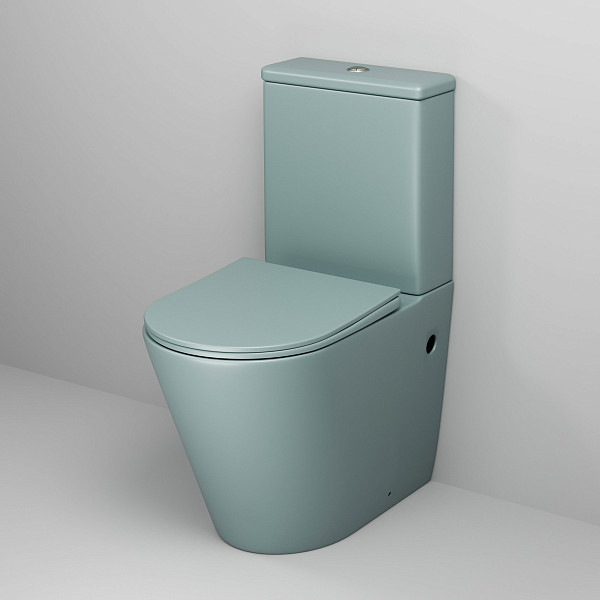 Унитаз GR-4480MNMS Color (620*365*810) МЯТНЫЙ МАТОВЫЙ напольный БЕЗОБОДКОВЫЙ, 2 места