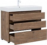 Тумба под раковину Aquanet Nova Lite 100 дуб рустикальный (3 ящика) 00302480