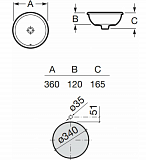 Раковина Roca Круглая Foro 36х36 327880000