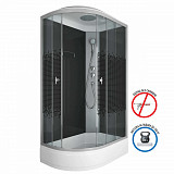 Душ.каб. NG-3524-14R BLACK (1200х800х2150) низкий поддон(26см) стекло  ТОНИРОВАННОЕ 4 места