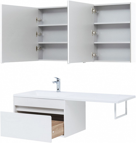 Тумба под раковину Aquanet Токио 68 белый (подвесная, 1 ящик) 00236917