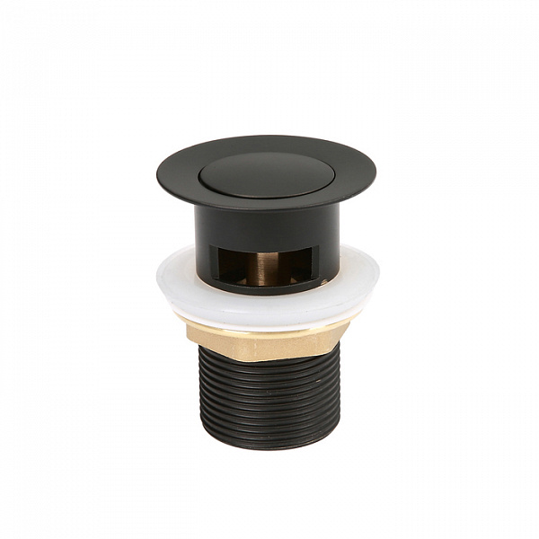 Выпуск для умывальника с переливом, черный матовый, Slide, IDDIS, SLIB000i88