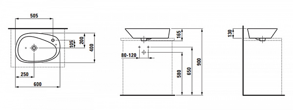 Раковина Laufen Palomba 8.1680.3.000.104.1 60 см