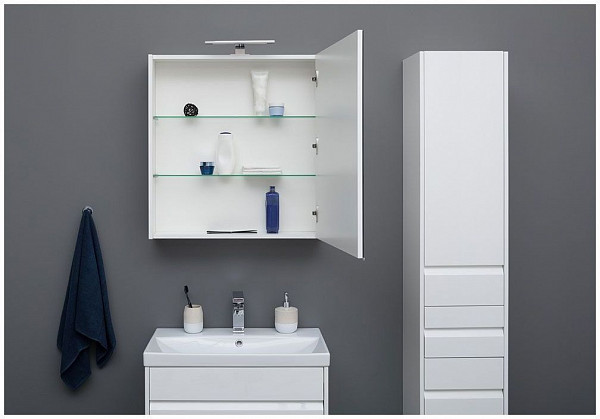 Шкаф-пенал для ванной Aquanet Палермо 35 белый 00203943